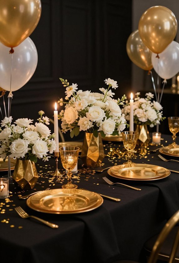 elegant black and gold
