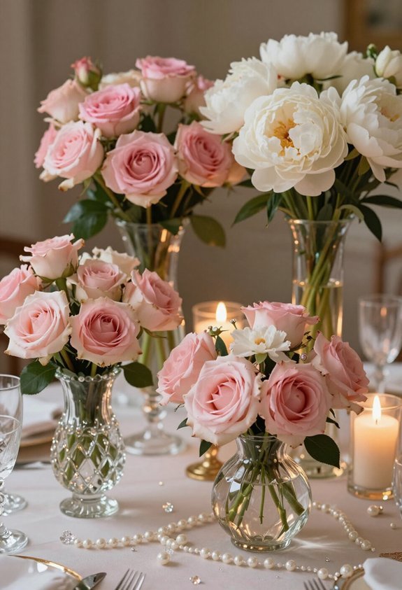 elegant crystal vase centerpieces