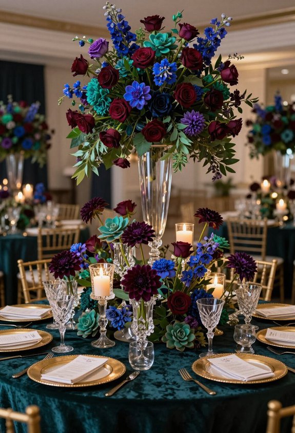 elegant floral jewel tones