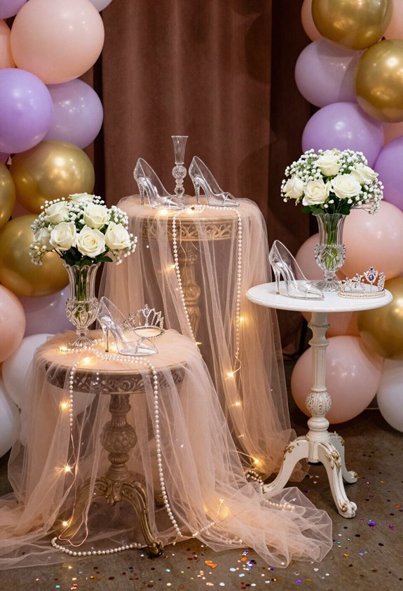 elegant glass slipper displays