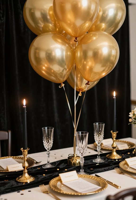 elegant gold and black decor