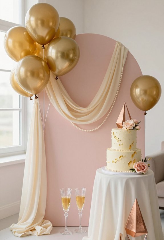 elegant gold and blush d cor