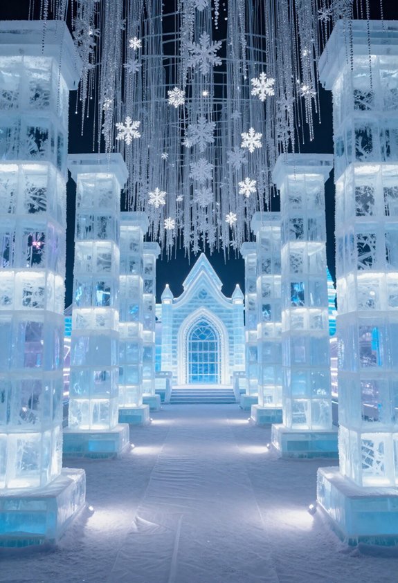 elegant icy pathway decor