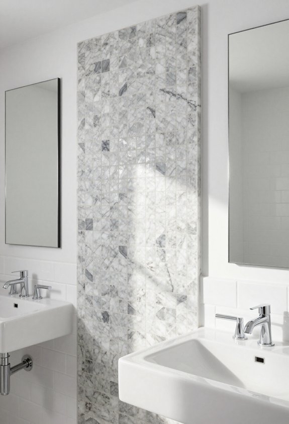 elegant marble mosaic wall