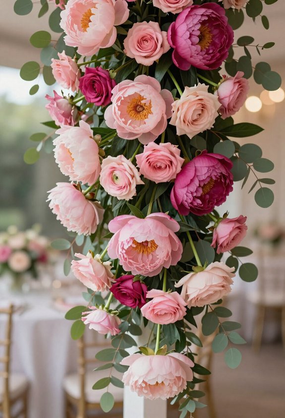 elegant pink flower garlands