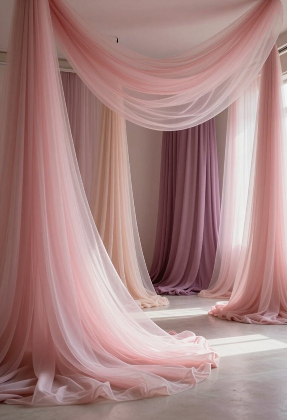 elegant pink tulle draping