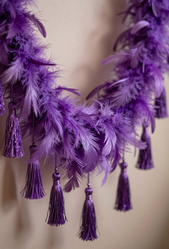 elegant purple decoration garlands