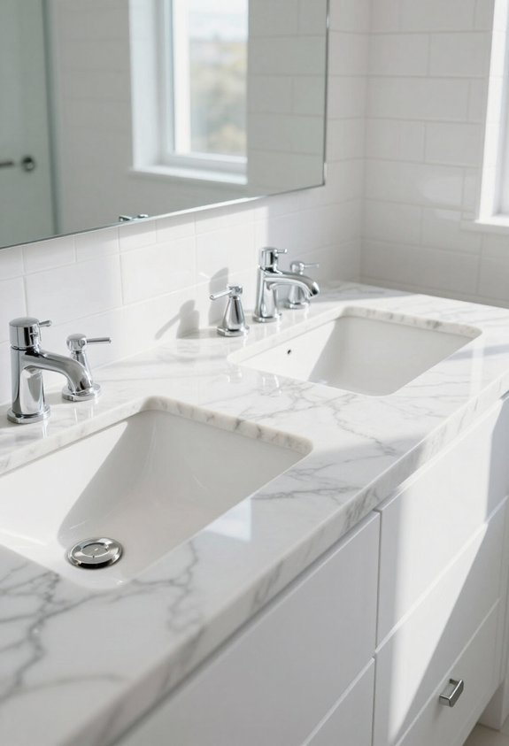 elegant reflective marble countertops