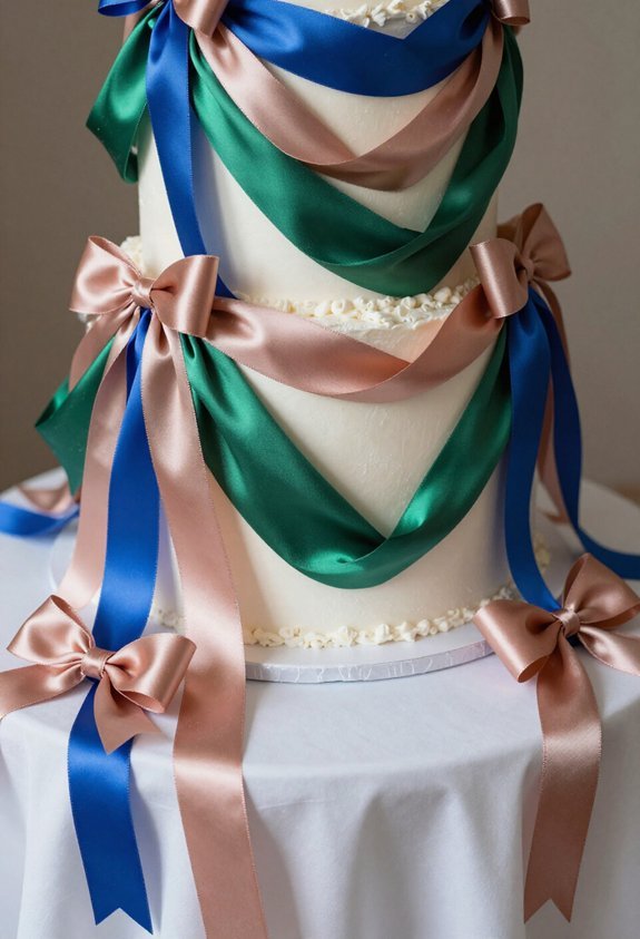 elegant ribbon cake decor