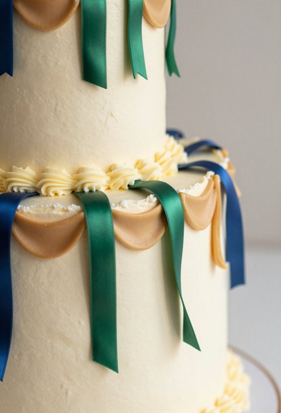 elegant ribbon cake decoration