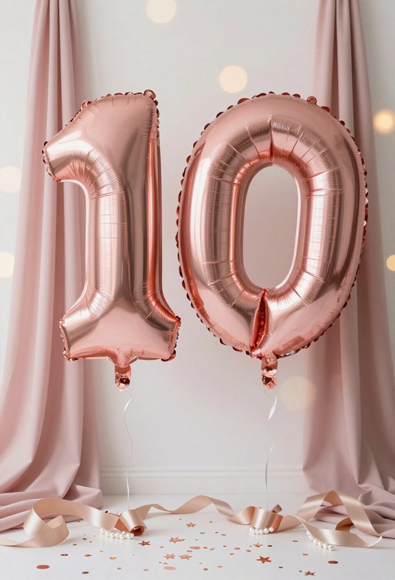 elegant rose gold balloons