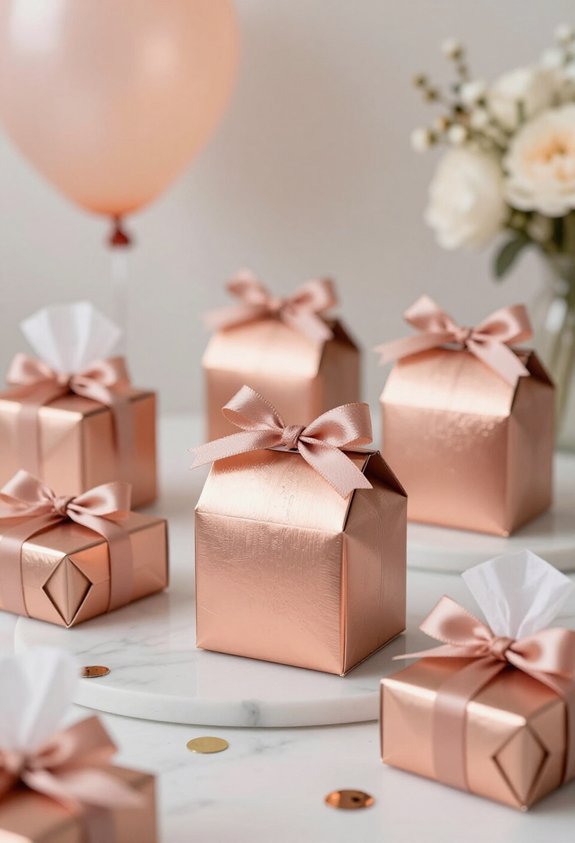 elegant rose gold favors