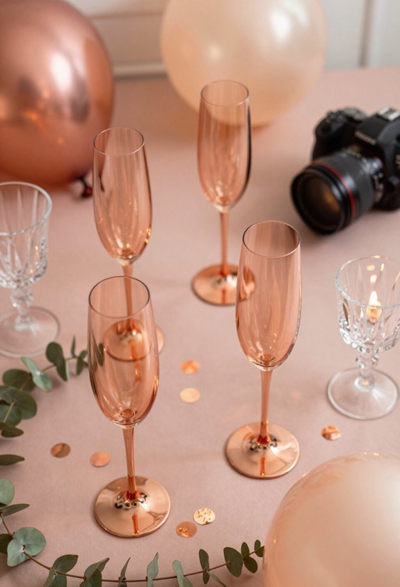 elegant rose gold glassware