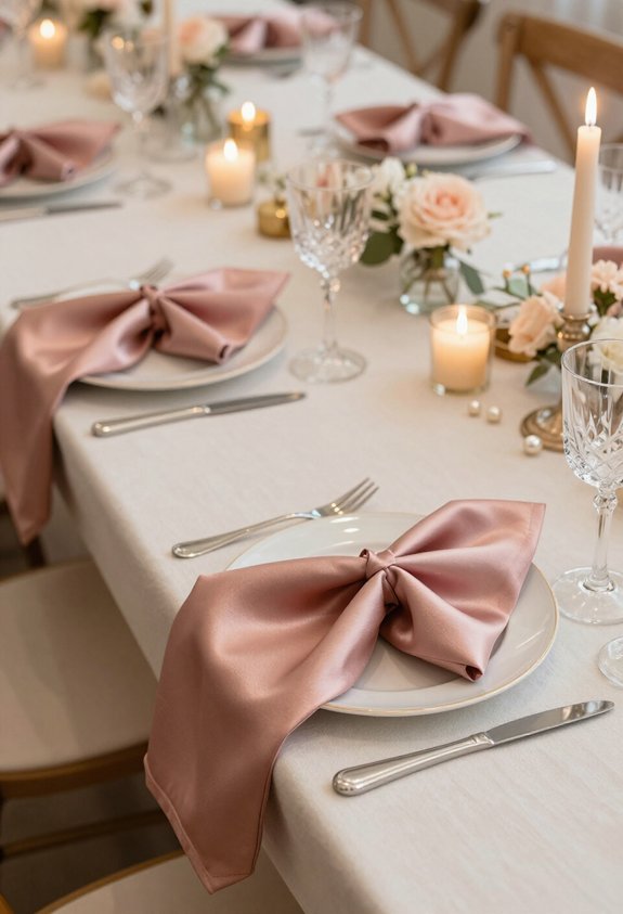 elegant rose gold linens