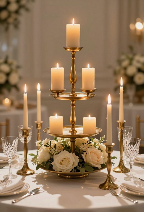 elegant tiered candle display