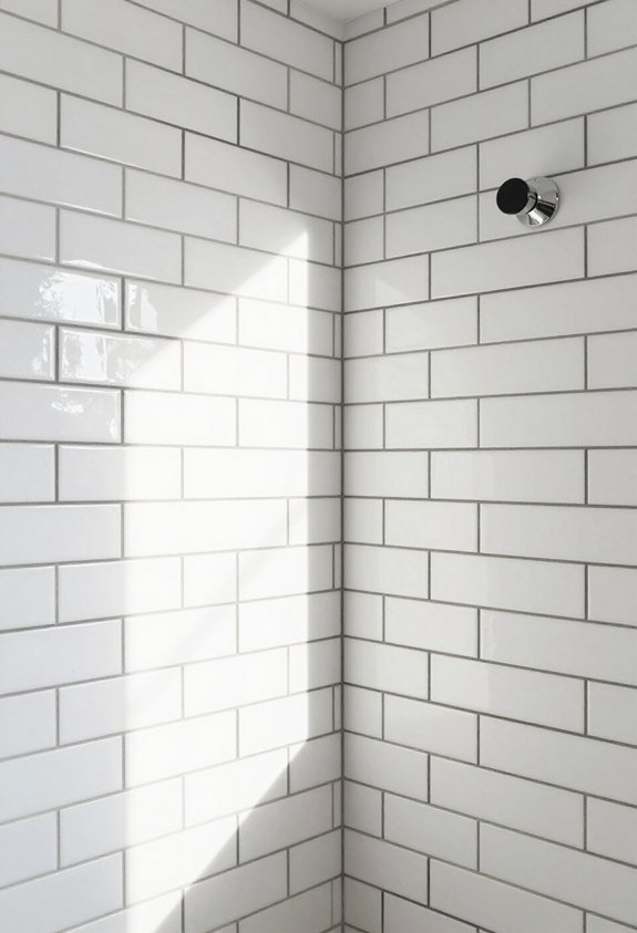 elegant white tiles contrast