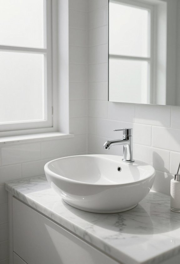 elegant white vessel sink