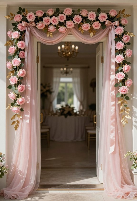enchanting pink doorway garlands