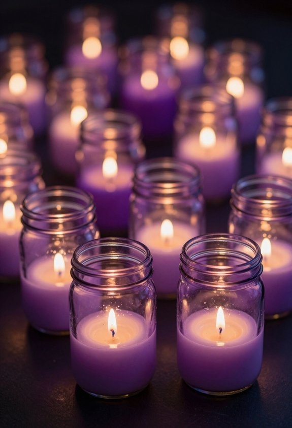 enchanting purple candle jars