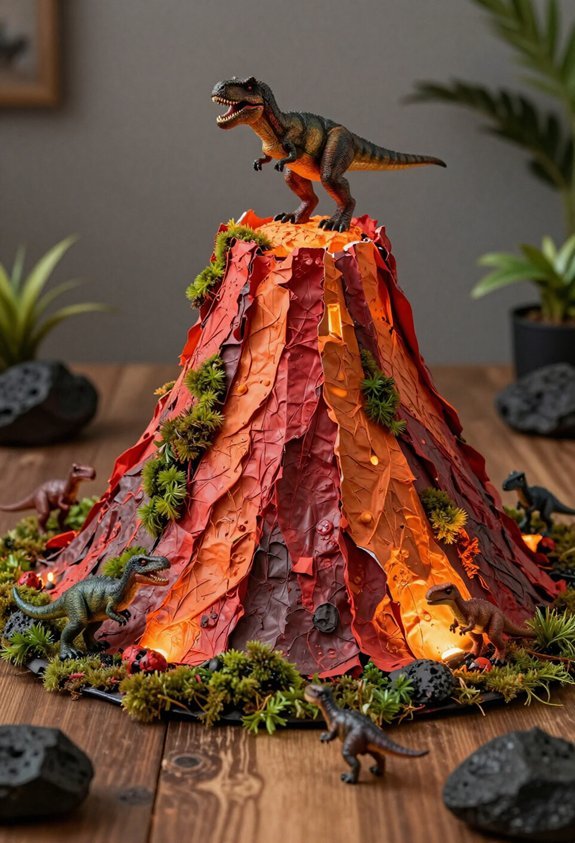 erupting volcano centerpiece project