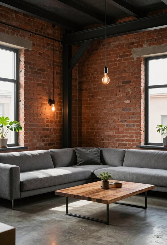 exposed brick and steel
