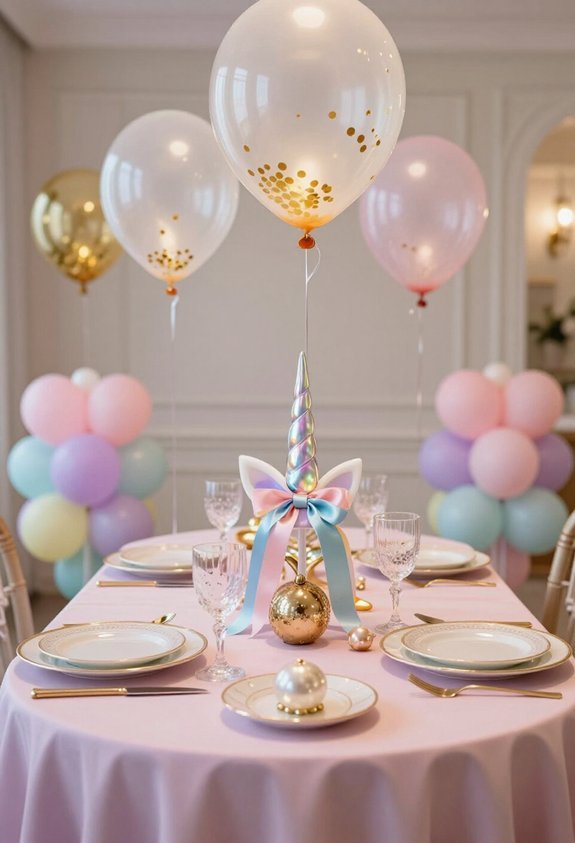 festive gold confetti balloons