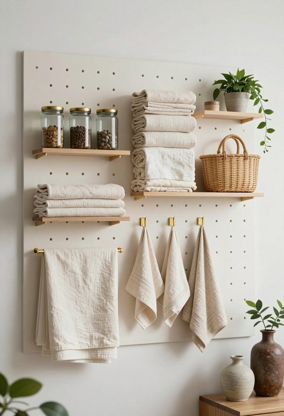 flexible pegboard laundry storage