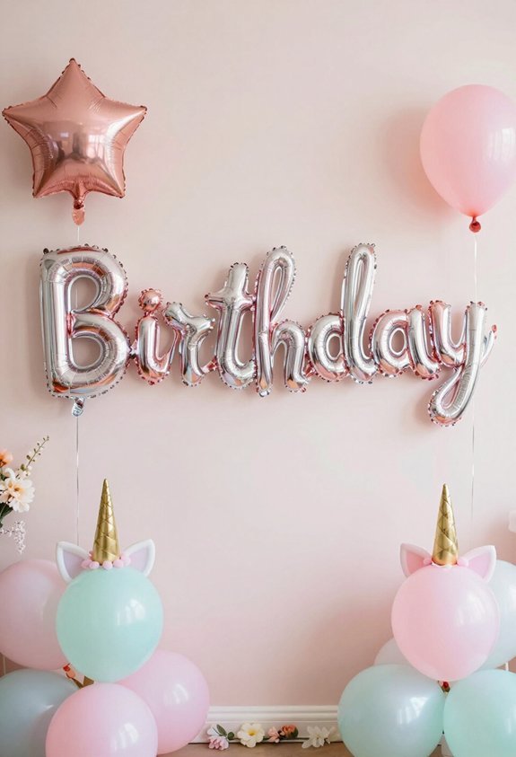 floating birthday letter balloons