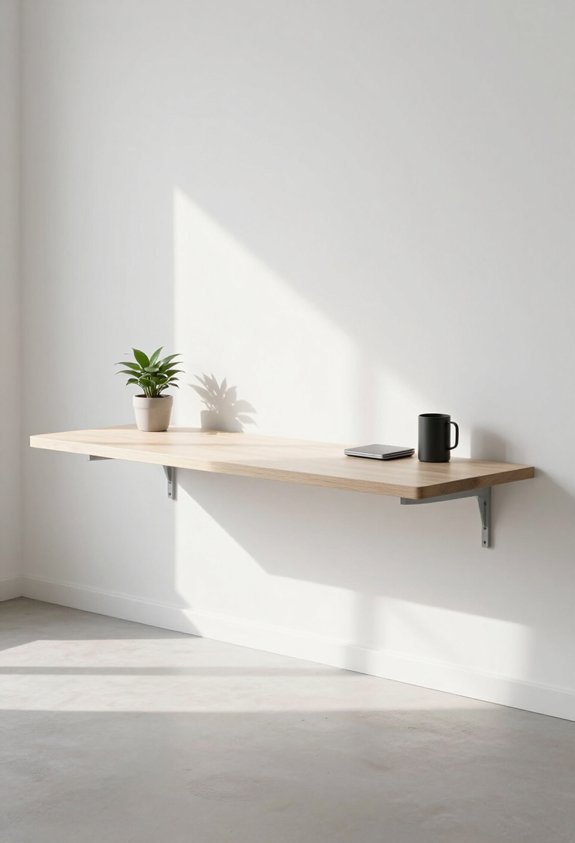 floating desk wall workspace