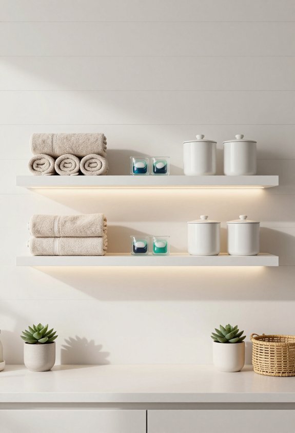 floating shelves organized decor