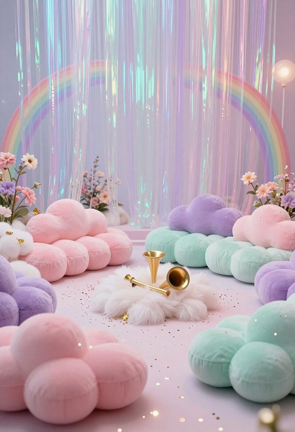 fluffy pastel cloud cushions