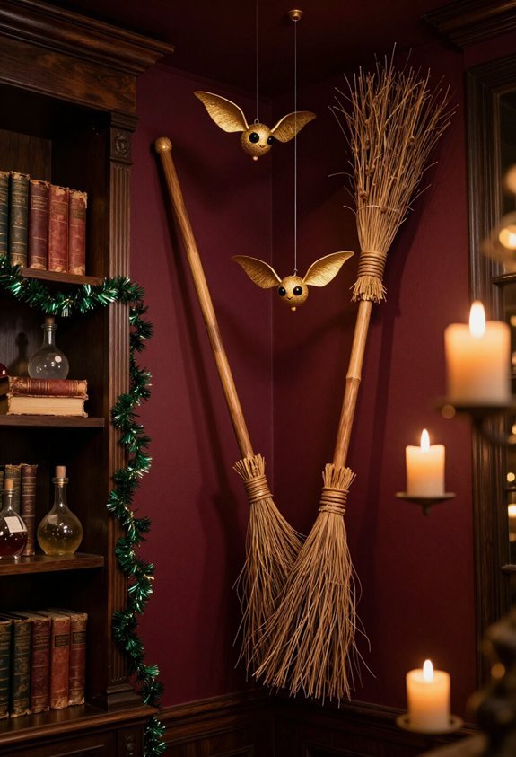 flying broomsticks photo display