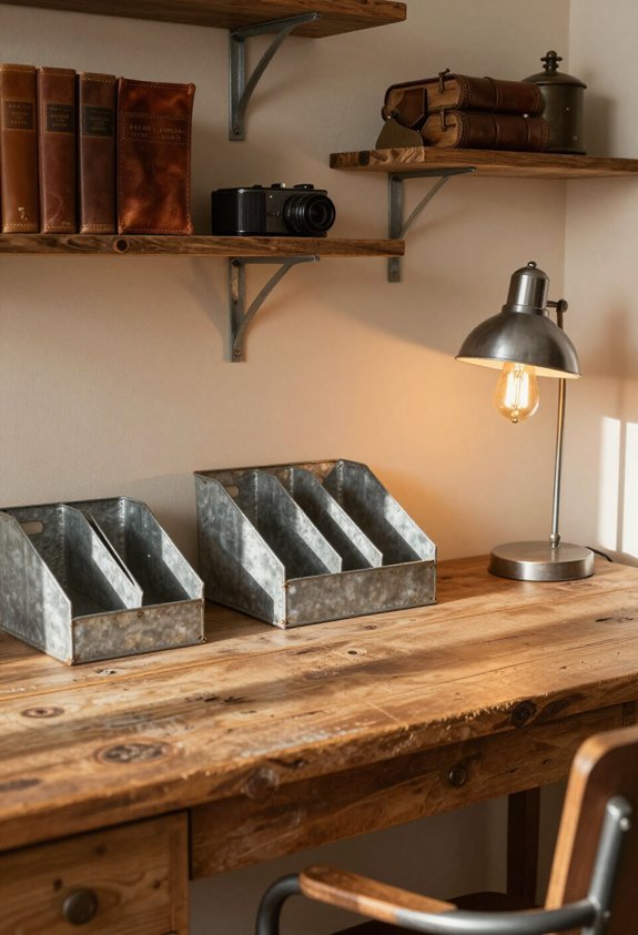 galvanized metal office accents