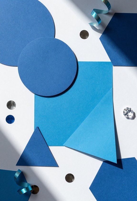 geometric blue wall decor
