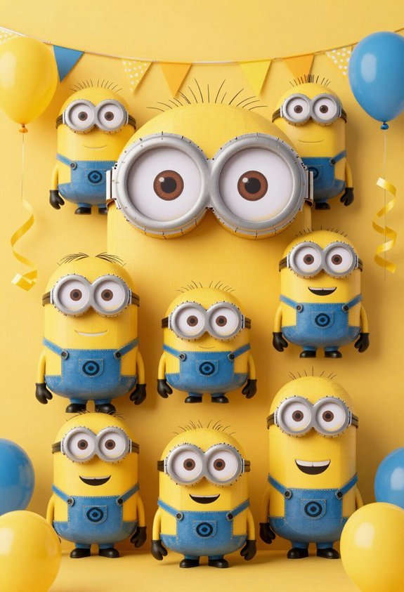 giant yellow goggle cutouts