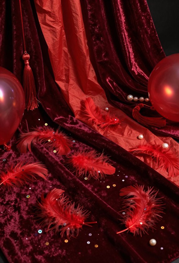 glamorous feathered sequin decor