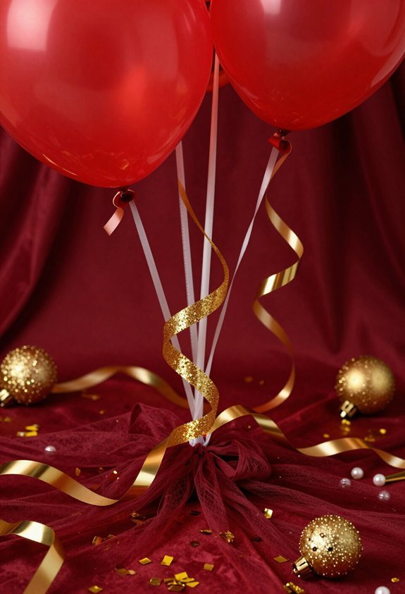 glittery red and gold d cor
