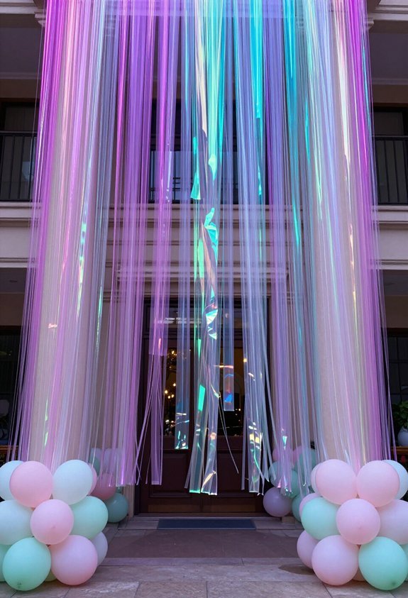 glittery unicorn entryway pillars