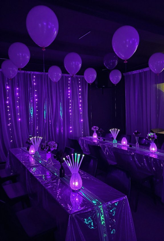 glow in the dark purple party