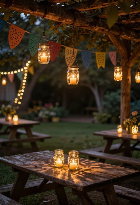 glowing mason jar lanterns