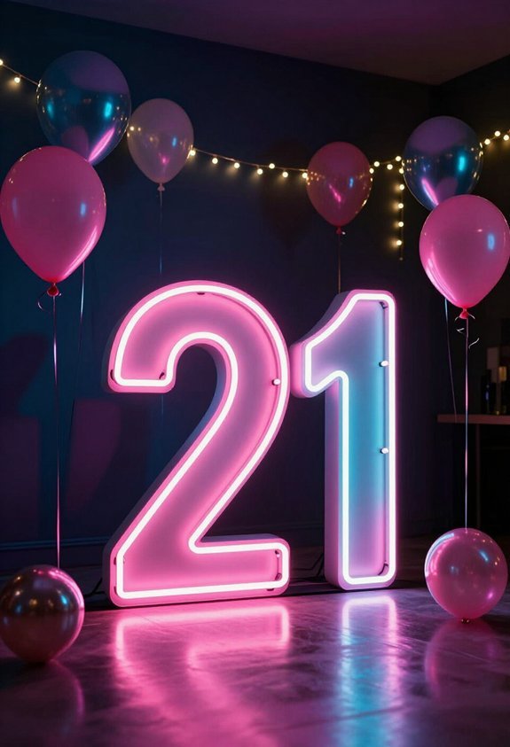 glowing neon birthday sign