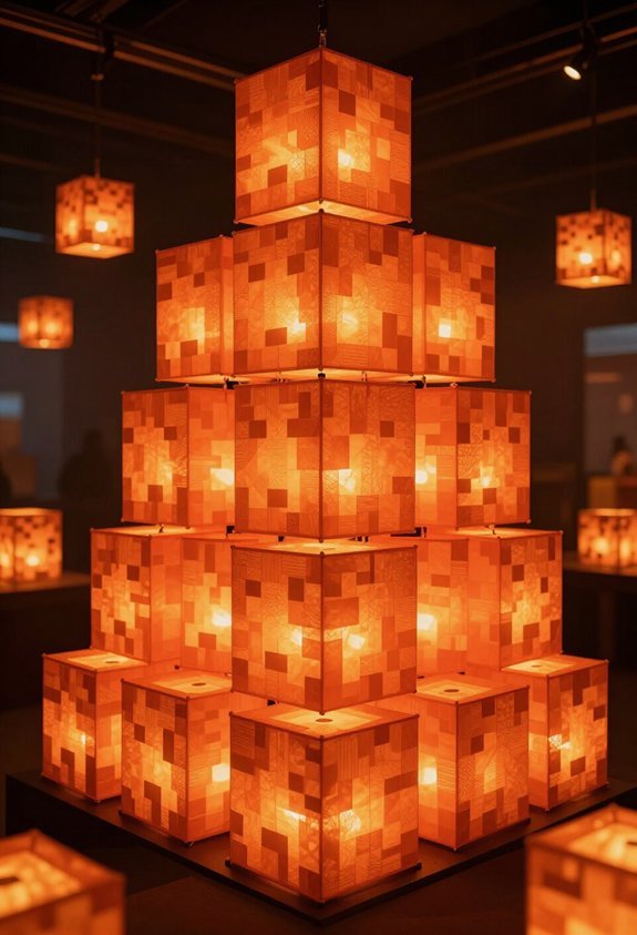 glowing orange lava luminaries