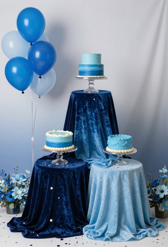 gradient blue cake display