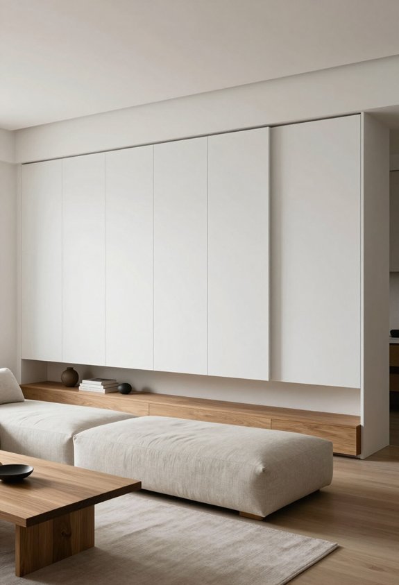 hide clutter with closed storage