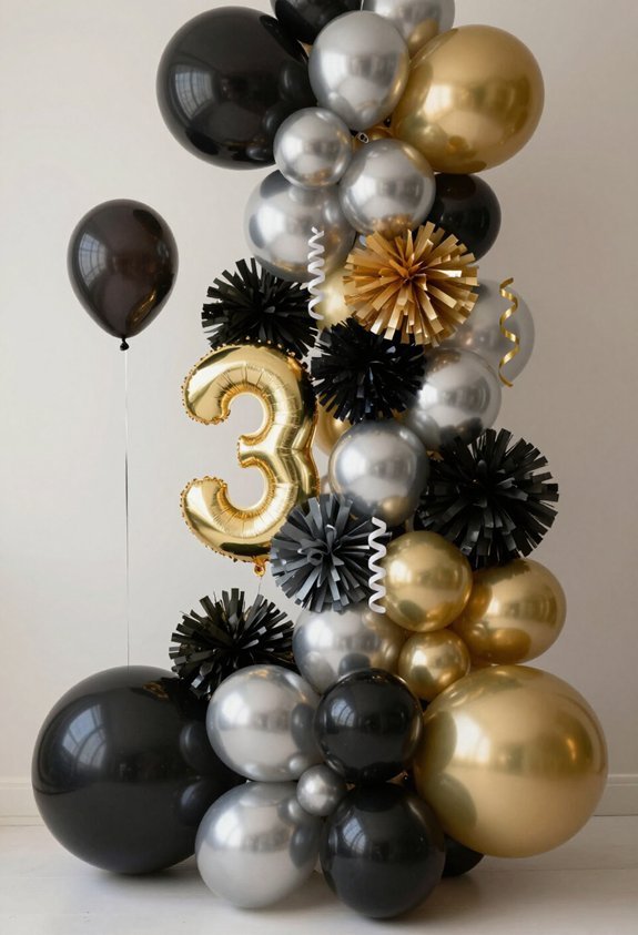 hilarious over the hill balloon garland