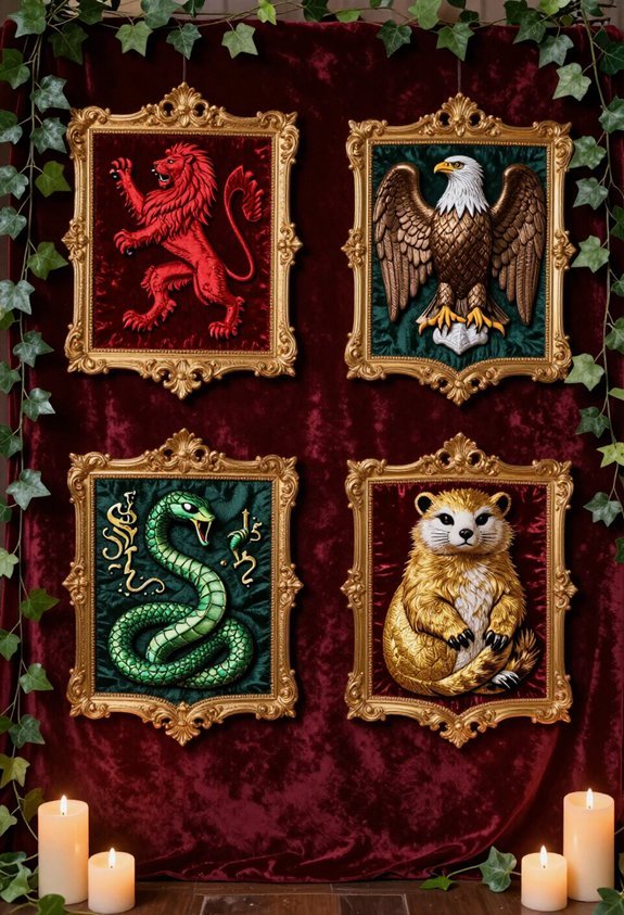 hogwarts house crests backdrop
