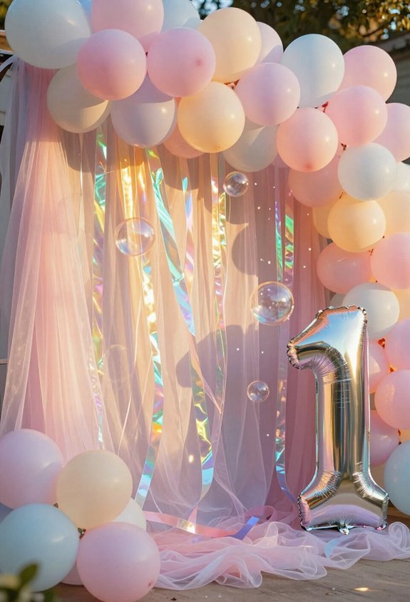 iridescent party decorations shine
