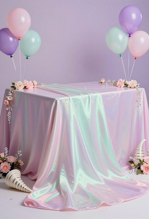 iridescent shimmer table decor