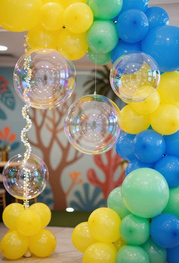 iridescent underwater bubble garlands