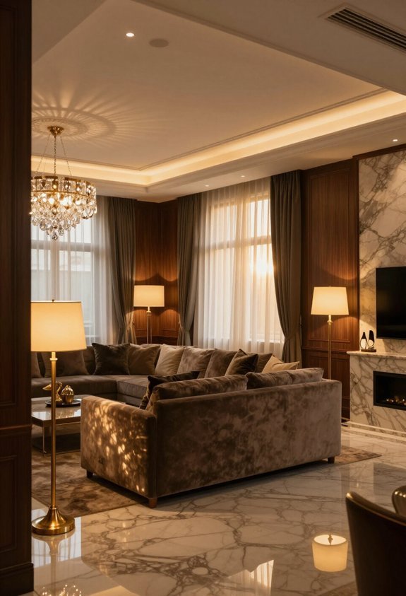 layered lighting enhances ambiance